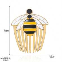 1 Stück universelles Schmuckzubehör, Cartoon, süße Bienen Haarkamm, Haarspange, Metall Emaille Abzeichen, süßer Mädchen zweidimensionaler Haarschmuck Brosche, Schmucknadel, Cosplay Kostüm Dekoration, Valentinstag Paar Geschenk