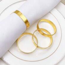 6pcs/12pcs Metal Napkin Rings, Simple Gold Napkin Holders For Men And Women, Reusable For Family Gatherings, Banquets, Minimalist Napkin Buckles For Table Setting, Party Festive Supplies.
