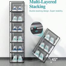 Household Dust-Proof Storage Shoe Box Transparent Thickened PP Plastic Flip Box Foldable Dormitory Moisture-Proof Shoe Cabinet - Nhiều màu - Xem 3