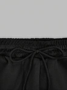 HESSEN 女士休闲简约纯色字母印花宽松T恤短裤两件套，加州西海岸标志上衣短裤套装，黑色两件套，适合春夏穿着，健身慢跑服，外出上衣短裤套装，适合约会、聚会、派对、毕业典礼、生日、度假、母亲节等场合。 - 黑色 - 查看 6