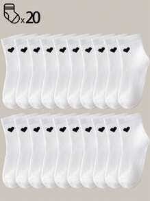 40 件/20 件/10 件男童女童儿童袜子套装 - 糖果色条纹纯色蝴蝶结/心形/涂鸦设计，柔软透气，男女通用婴儿幼儿青少年踝袜/中筒袜，适合学校运动日常穿着，青少年学生短袜/中筒袜，4 季黑白灰多色混合，儿童袜子，娃娃裙，猎豹印花，粉色袜子 - 彩色 - 查看 44
