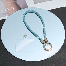 1 件奢华闪亮水晶手机链，全钻石吊坠腕带，适合所有手机型号和手机壳，防摔，优质耐用 - 銀色 - 查看 6