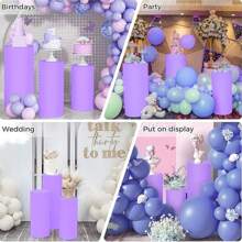 Set di 3 pezzi di alzate per dolci, supporti cilindrici flessibili (50/55/60 cm), adatti per decorazioni per feste, matrimoni o compleanni, decorazioni autunnali (include solo il tappeto da tavolo a forma di cilindro)