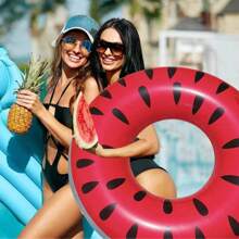 1/2 pezzi Galleggiante circolare per piscina, motivo anguria, galleggiante gonfiabile per piscina, rosso, adatto per intrattenimento in acqua, vacanze al mare, feste in piscina, decorazione spiaggia estiva, decorazione feste a tema frutta, decorazione piscina, spiaggia, mare, regali quotidiani, feste di vacanza, regali estivi, intrattenimento e riposo per adulti in vacanza, adatto per scattare foto estive