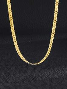 1pc Punk Style Minimalist Gold Chain Necklace, Unisex Street Fashion Jewelry, Daily Accessory, Back To School Boys Accessory