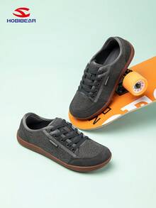 HOBIBEAR Women's Casual Sneakers, Fashionable Minimalist Breathable Lace-Up Wide Toe Athletic Shoes For Daily Wear & Workout - Gray Brown - View 4