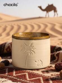 choxila 1 件高审美粗糙陶瓷咖啡杯 - 骆驼和椰子树设计，浓缩咖啡杯，茶杯，马克杯，咖啡杯，适合家庭聚会、客厅、卧室、办公室、露营（120/250/310 毫升） - 咖啡杯 - 查看 2