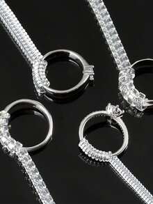 1 Set/8pcs Invisible Plastic Coiled Adjustable Ring Sizer, Transparent & Gold Spring Cord Rings Adjuster, Unisex Suitable For Any Occasion, Can Be Gift For Friends - Spring rope set - View 4