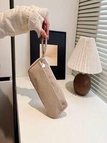 Kordfutteral, Stifteetui mit großer Kapazität, Kordstiftbox, Schul-Stiftbox, Büro-Schreibwaren-Box für Schule, Federmäppchen für Mädchen & Teenager, Kord