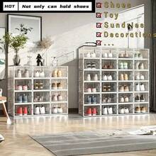 Household Dust-Proof Storage Shoe Box Transparent Thickened PP Plastic Flip Box Foldable Dormitory Moisture-Proof Shoe Cabinet - Nhiều màu - Xem 5