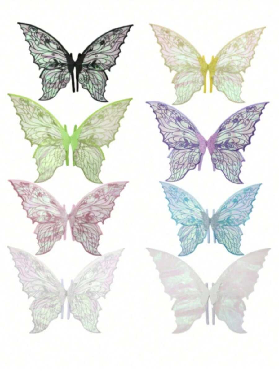 1pc Gold Foil Butterfly Fairy Wings COS Dress Up Holiday Party Costume Ball Performance Props - Multicolor - View 1