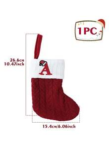 1pc Christmas Knit Monogram Stockings, Small Xmas English Letters Hanging Stockings Socks, Fireplace Decor, Hanging Decor, Christmas Stocking Fillers, Christmas Party Decorations, Party Favors Party Supplies, Christmas Tree Decorations, Christmas Decorations Home, Christmas Decor, Home Decor Room Decor, Christmas Baubles, Christmas Gifts Package, Xmas Decor, 2026 New Year Decor Winter
