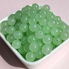 100pcs/Pack 8mm Imitation Jade Glass Transparent Beads, Wholesale For DIY Bracelet Necklace Jewelry Making