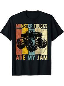Monster Trucks Are My Jam Vintage Retro Monster Truck T-Shirt - màu đen - Xem 1