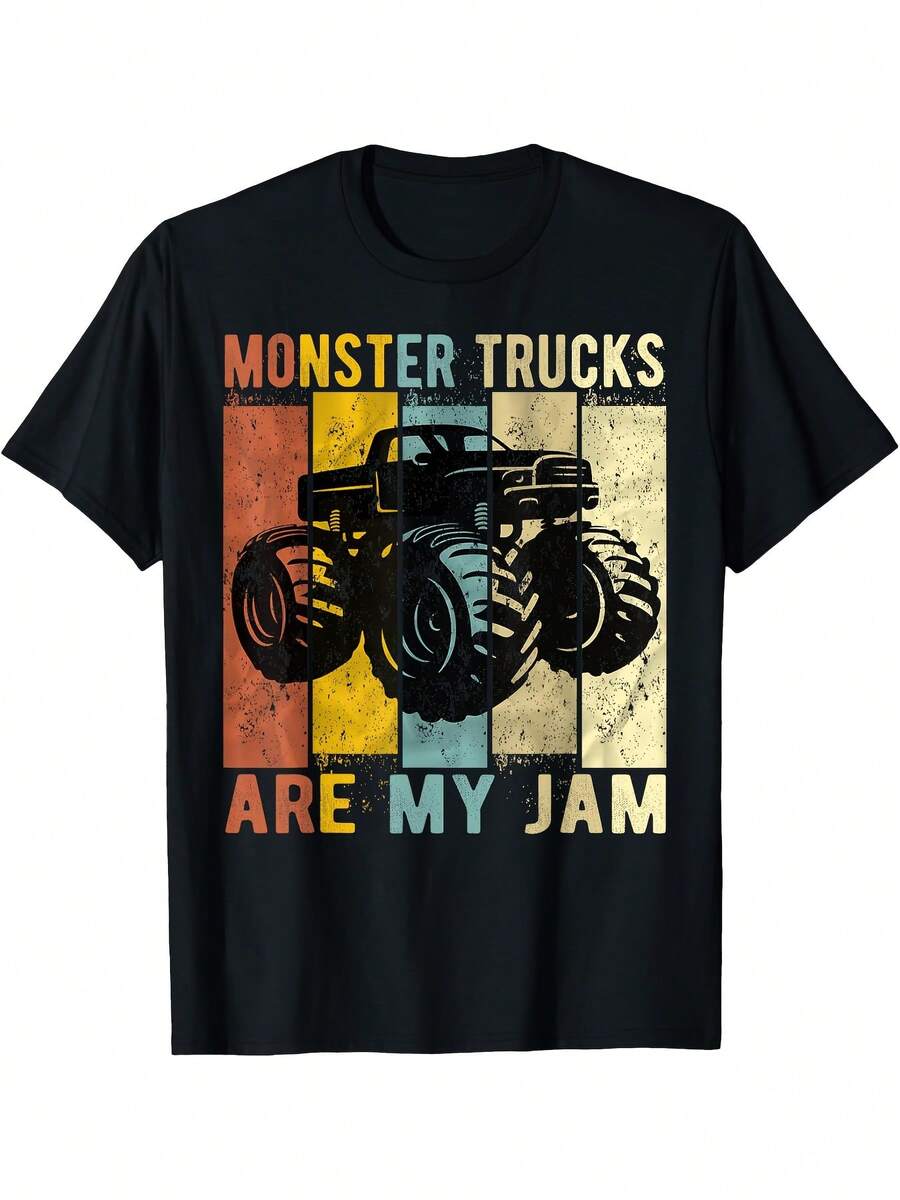 Monster Trucks Are My Jam Vintage Retro Monster Truck T-Shirt - màu đen - Xem 1