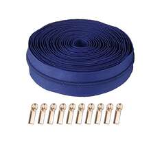1 Set, 3# Nylon Zippers (450cm/177 Inch/5 Yards) With 10 Zipper Pulls, Suitable For Home Sewing DIY Replacement