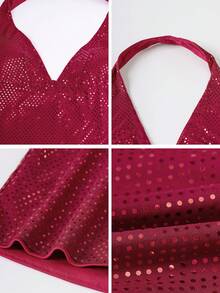 Top de mujer de verano, sexy y elegante, con lentejuelas para fiesta