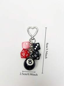 1pc Billiards 8 Ball Keychain Black/Pink/Red Creative Key Chain Personalized Bag Accessories Fun Pendant Bag/Key Universal Ornament Fashion Versatile Backpack Decor Keychain For Bag Car Accessories For Women - Multicolor - View 8