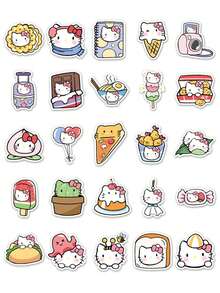 50 件官方* 4-5 厘米 Sanrio INS 热门 Hello Kitty、Kuromi 防水儿童涂鸦贴纸，适用于笔记本电脑、水瓶、保险杠、电脑、手机、笔记本贴纸和贴花