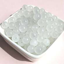 100pcs/Pack 8mm Imitation Jade Glass Transparent Beads, Wholesale For DIY Bracelet Necklace Jewelry Making