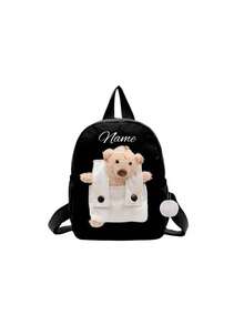 Customizable Personalized Name Or Holiday Greeting Backpack. Customize Your Own Mini Cartoon Teddy Bear Backpack, Which Can Be Used As A School Bag Or A Backpack. You Can Write Your Name, Letters, Lucky Numbers, Etc. Suitable For Daily School, Dance Class, Travel, And Also A Great Birthday Gift For Friends And Daughters. Exquisite Packaging, Can Be Used As A Christmas Gift, New Year's Gift, Etc. Other Patterns Are Randomly Printed.