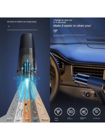 Car Home Stofzuiger Cleaner Cordless Super Suction Brush In Head Lightweight Portable Can Be Cleaned Washable Recycling Cartridge view 5