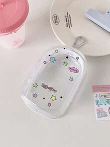 1 件可爱透明婴儿推车收纳袋、口水收纳袋、户外婴儿娃娃展示和收纳挂袋、防尘拉链袋、适用于学校用品、返校 - 透明 - 查看 13