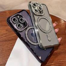 Wireless Charging Compatible Gorgeous Shiny Gold-Plated Magnetic Clear Phone Case For Redmi Apple Electroplated Clear Soft Case Waterproof Shockproof Anti-Fall Scratch Resistant - Gold - View 9