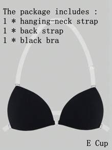 ideaCCSZ 1 Pc Triangle Cup Sticky Push Up Bra,Deep-V Design Breast Lift Self-Adhesive French Style Bras,Front Clasp Invisible Silicone Nipple Patches,With Neck Strap And Extension Buckle,Reusable For Bikini For Strapless Evening Dresses