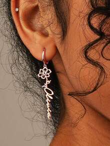 Orecchini a goccia personalizzati in argento sterling S925 con fiore di compleanno, gioielli personalizzati con nome come regalo per fidanzate, sorelle, mamma e sé stesse, ideali per feste di compleanno, anniversari, feste in giardino, eleganza quotidiana, serate romantiche e momenti da custodire nella vita