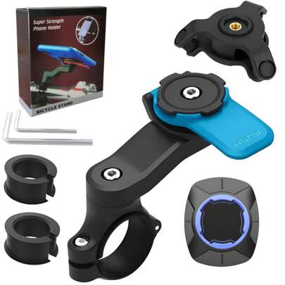 Motorcycle Phone Mount, Anti-Shake Fork Stem Bike Cell Phone Holder With Vibration Dampener, 360° Rotation Bicycle Handlebar Mobile Phone Clamp,Motorcycle Handlebar Mount, Motorcycle Vibration Dampener For Smartphones