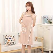 1pc Soft Thick Coral Fleece Bathrobe - Cute Bow Pocket And Absorbency Design, Quick-Dry Towel, Bathroom Essentials - Ideal For Bathing And Towel Straps! Non-Shedding, Non-Pilling, Washable Machine, Women's Exclusive - Comfy Durable Spa Wrap, Best For Bathroom, Camping, Beach, Spa, Hot Spring, Swimming, Travel, New Year, Thanksgiving, Mother's Day, Easter, Valentine's Day Gift - Multicolor - View 8