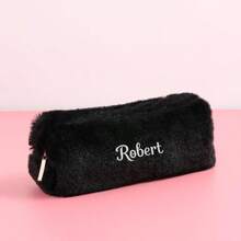 Niestandardowy haftowany jednolity kolor uroczy piórnik, prosty organizer na artykuły piśmiennicze o dużej pojemności, przenośny woreczek do przechowywania z zamkiem błyskawicznym, minimalistyczna torba na przybory szkolne i biurowe, na powrót do szkoły, prezent, do codziennego użytku