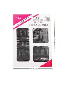 1 Pc Assorted Size Asymmetrical Shaped Sewing Needle Set, Stainless Steel Hand Sewing Needles For Beginner, Embroidery And Crafting Enthusiasts, (Random Color/Design)