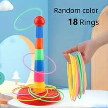 1 套彩色多场景套圈游戏套装，风格活泼有趣，采用耐用的塑料材质，多种规格的套圈+各种目标塔组合形状，细节包括互动式套圈塔组件（部分组件随机发货）。 - 彩色 - 查看 12