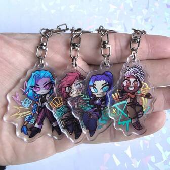 2025 New Arrival - Game Anime Arcane Caitlyn & Jinx Acrylic Keychain, Exquisite Anime Fans Collection Pendant, Birthday Gift, Christmas Gift, Halloween Gift, Presents