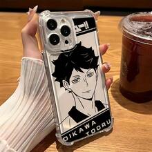 Funda de Teléfono de Anime de Voleibol Clásico Oikawa Compatible con iPhone 16, 15, 14, 13, 12, 11 Pro Max, X, XR, XS Max, 8, 7 Plus, con una Cubierta Trasera Transparente y Suave para Protección contra Caídas. - Transparente - Ver 2