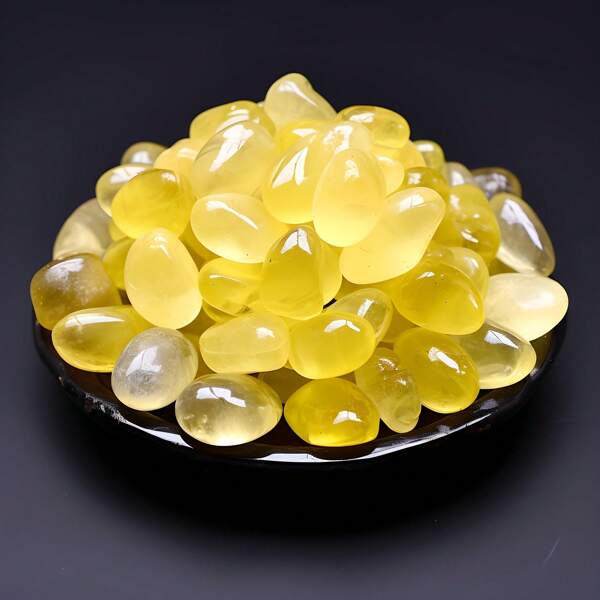 400G Citrine Polished Stones Tumbled Crystals Aroma Stone Fish Tank Aquarium Vase Plants Succulents Filler Decorative Stone Handcraft Making For Girl/Woman 200G