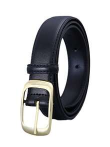 1-2 件女士纯色金扣腰带，简约风格牛仔腰带（腰带长度公差 0-5 厘米） - 彩色 - 查看 6