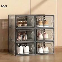 Household Dust-Proof Storage Shoe Box Transparent Thickened PP Plastic Flip Box Foldable Dormitory Moisture-Proof Shoe Cabinet - Nhiều màu - Xem 10