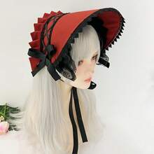 可爱的洛丽塔风格蕾丝边蝴蝶结头饰，角色扮演配件万圣节 - 彩色 - 查看 7