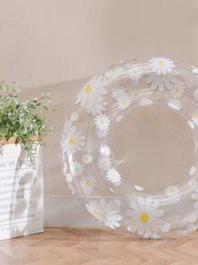 1pc Inflatable Daisy Flower Swimming Ring, Water Play, Beach Essentials, Beach Accessories, Pool Float