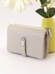 MINGYOU Women Short Soft PU Leather Large Capacity Wallet, Multifunctional Multi-Layer Purse With Magnetic Snap Closure, Multiple Card Slots Handbag Coin Pouch, Lightweight Convenient For Party, Date, Holiday Gift