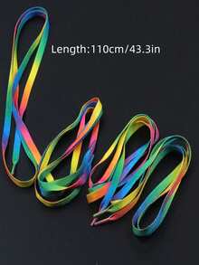 1 paar kleurrijke veters van 110 cm met kleurverloop, geschikt voor diverse schoentypes, accessoires voor sneakers, casual schoenen, witte schoenen voor dames en heren. - Veel kleurig - Bekijken 4