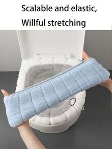 1/4 件创意南瓜图案通用马桶盖带手柄，可洗马桶垫