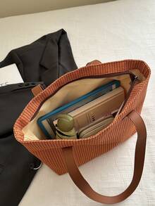 全新时尚奢华高端多功能女士单肩托特包 - 棕色 - 查看 10