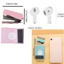 Three Color Morandi Stapler Stapler Storage Box Mini Set. 3.9 * 2.7cm Compact & Adorable, Great For Office, Classroom & Home. Ideal For Binding Docs, Small Packaging. Easy Storage & Portability, Back To School Essential.