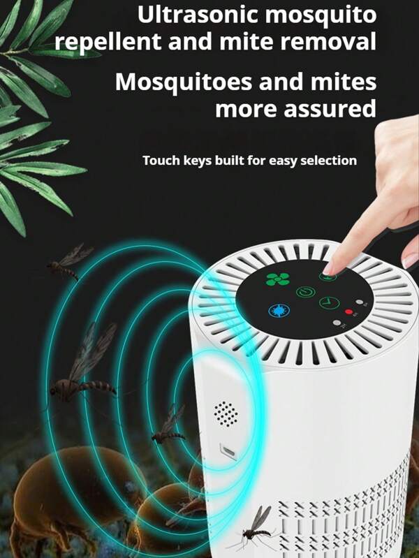 Air Sterilizer & Purifier With Ionic/Ozone/Ultrasonic/Aroma Tech | Touch Screen & Timer | Eliminate Secondhand Smoke For Bedroom/Office/Car (White)