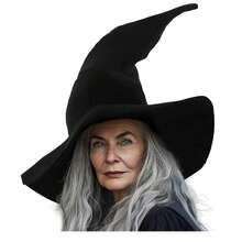1pc Halloween Hat Children Wizard Hat Black Velvet Witch Hat Magician Twist Hat Party Dress Up Supplies Props