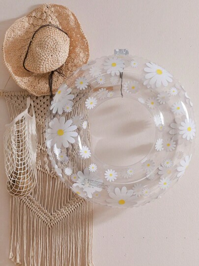 Boia de natação inflável em formato de flor margarida, 1 peça, para brincadeiras aquáticas, itens essenciais para praia, acessórios de praia, boia para piscina